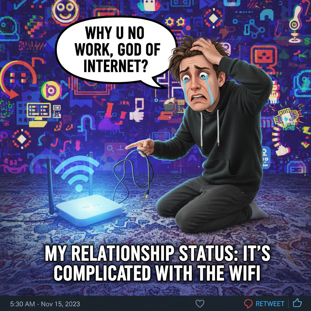 The wifi went down. I've already stared at the router, rebooted it, and questioned my life choices.