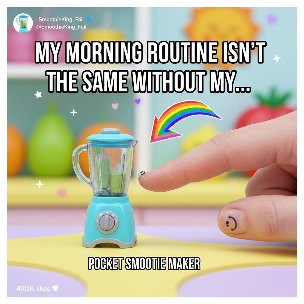 Bought a 'mini' blender online. It's the size of my thumb. Send help (and a real blender).