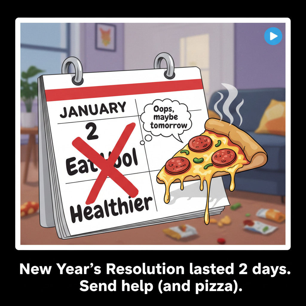 My New Year's resolution to 'eat healthier' lasted until January 2nd. The pizza was calling.