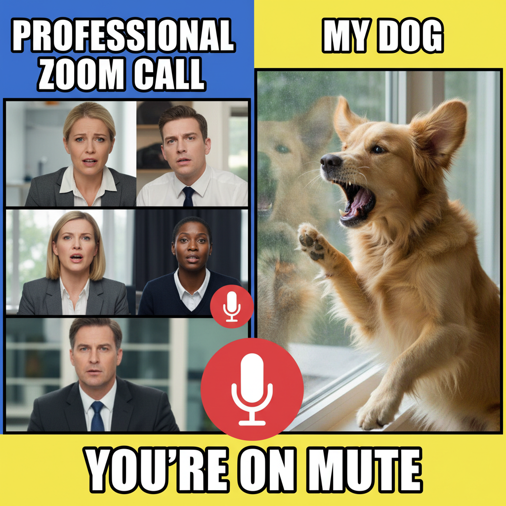 My mic was on during the Zoom meeting. My dog was barking at a squirrel. My boss heard.