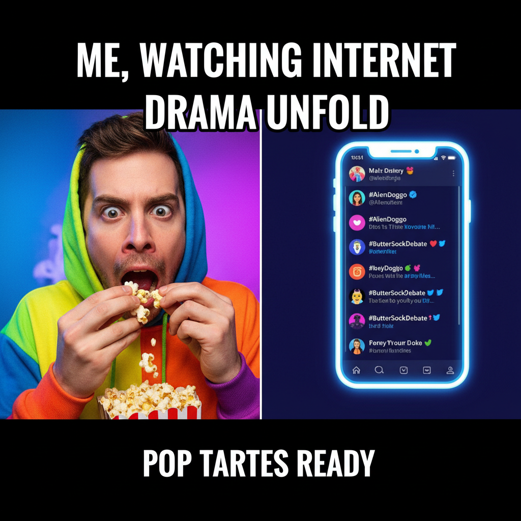 Me watching the latest celebrity drama unfold like I'm personally involved.