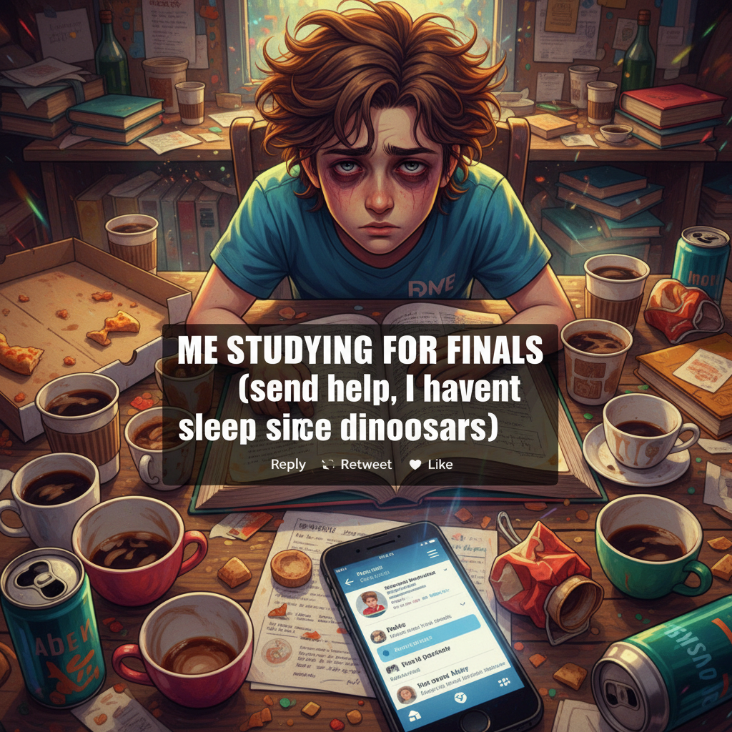 My brain during exam season: 'Is this a trick question or am I just tired?'