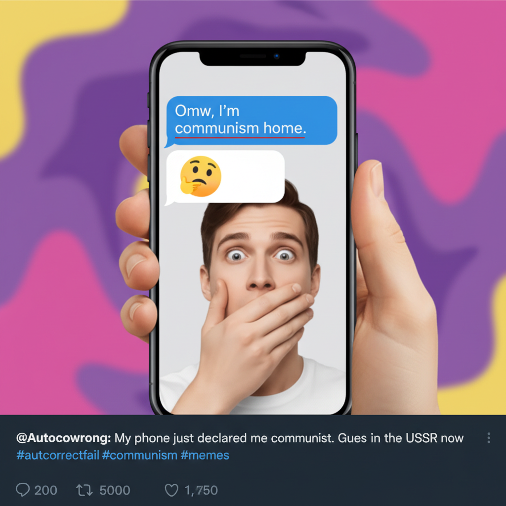 Autocorrect changed 'I'm coming home' to 'I'm communism home.' My family is confused.