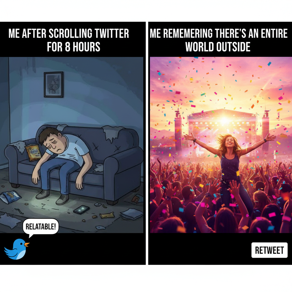 My social battery after 1 group text vs. an extrovert after a 3-day festival. We are not the same.