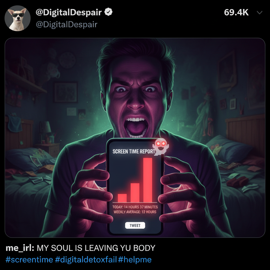 My screen time report is basically a documentary of my descent into digital madness.