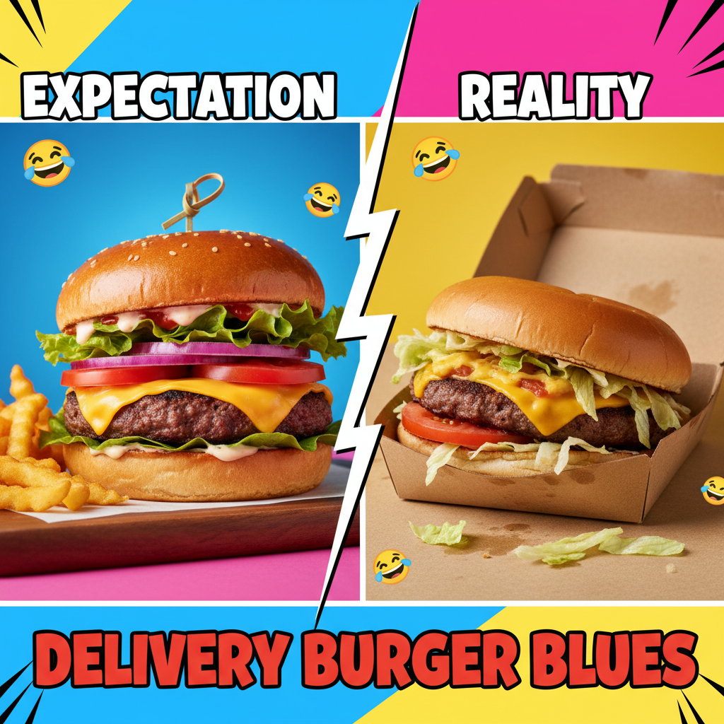 Ordered a gourmet burger, got a sad patty. My expectations vs. reality is a whole comedy show.