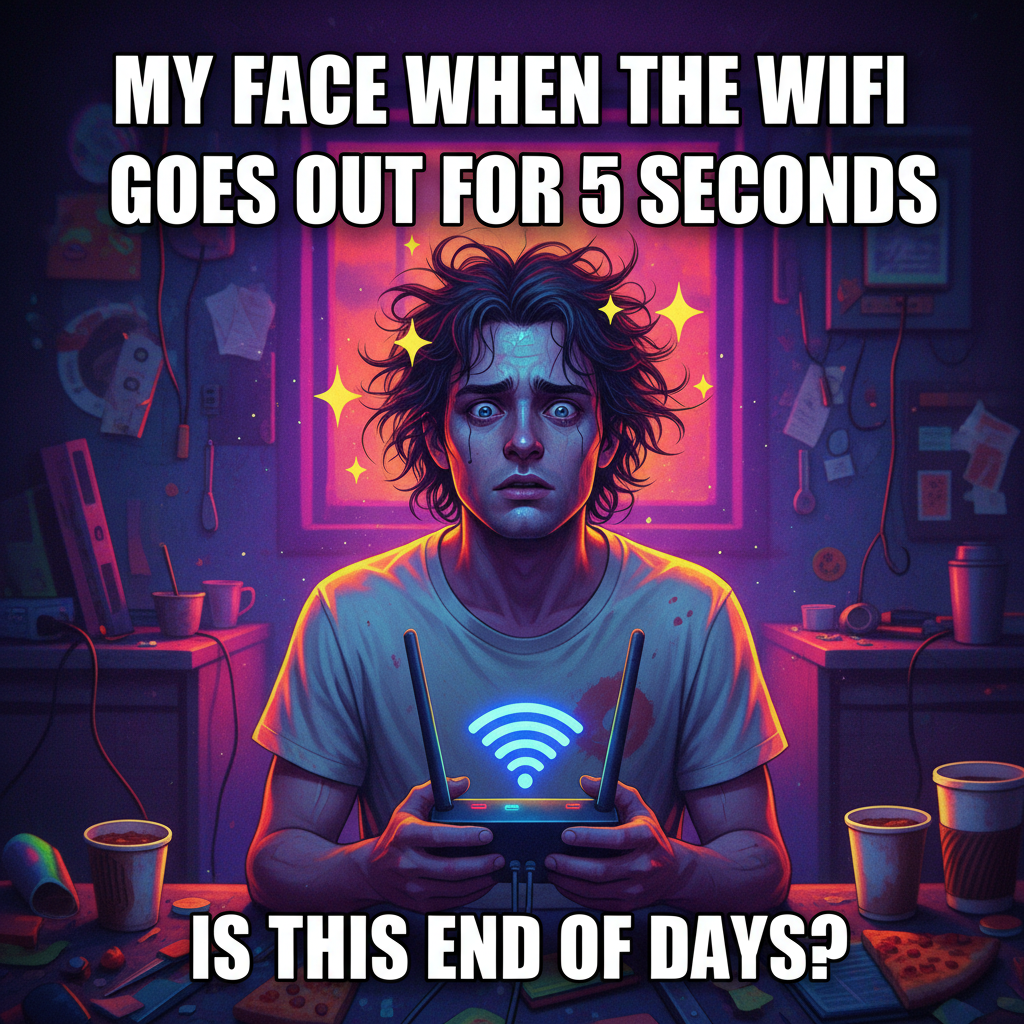 My WiFi went out for 5 mins. I aged 20 years and considered becoming a hermit.