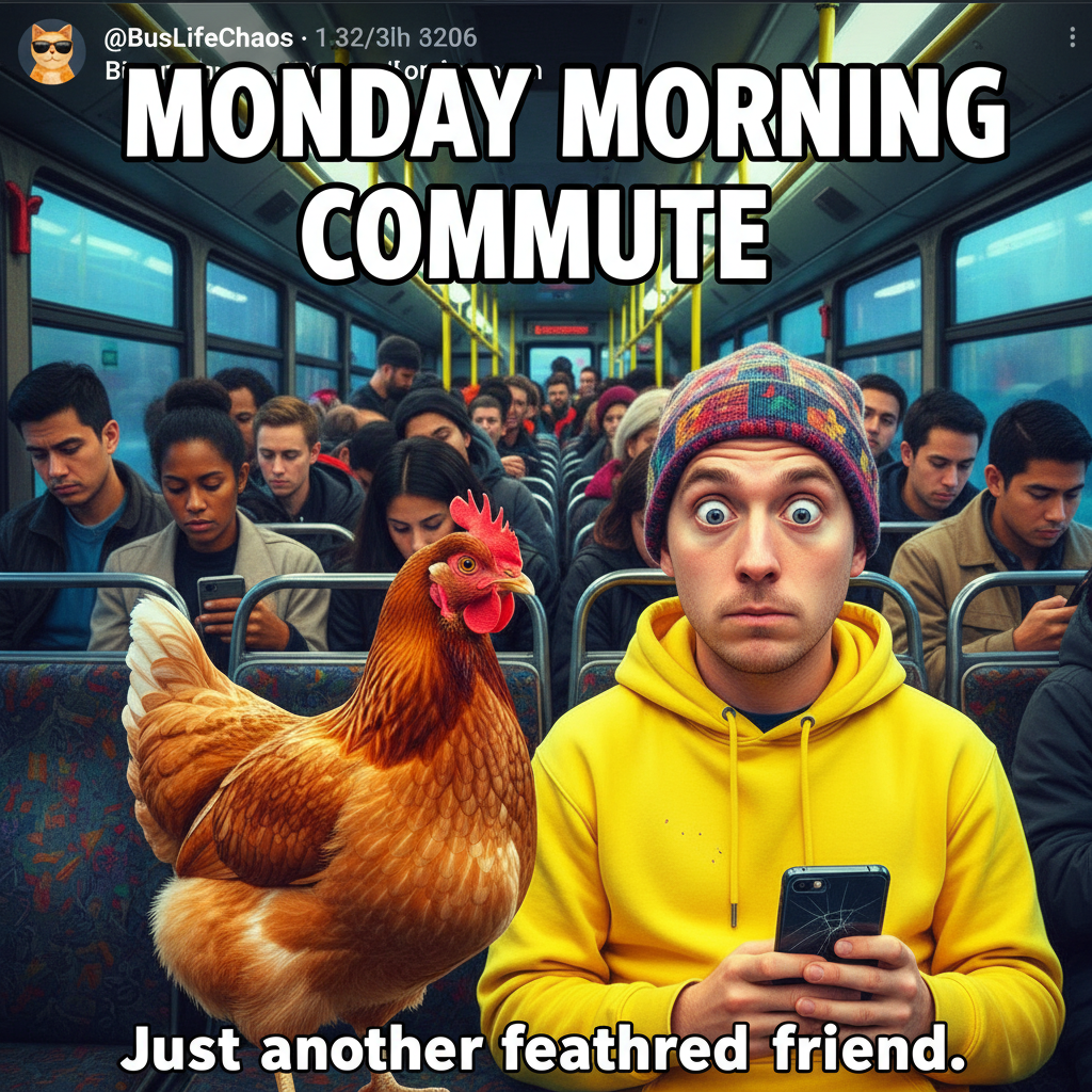 My public transport adventure today involved a chicken. A LIVE chicken.