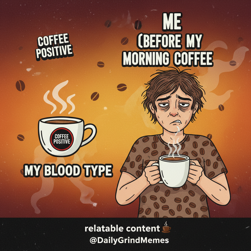 My blood type is coffee. My personality type is 'needs more coffee'.