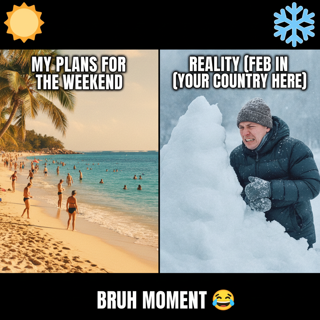 It's 70 degrees and sunny here. My friend in Canada just sent me a pic of a snowdrift taller than them.