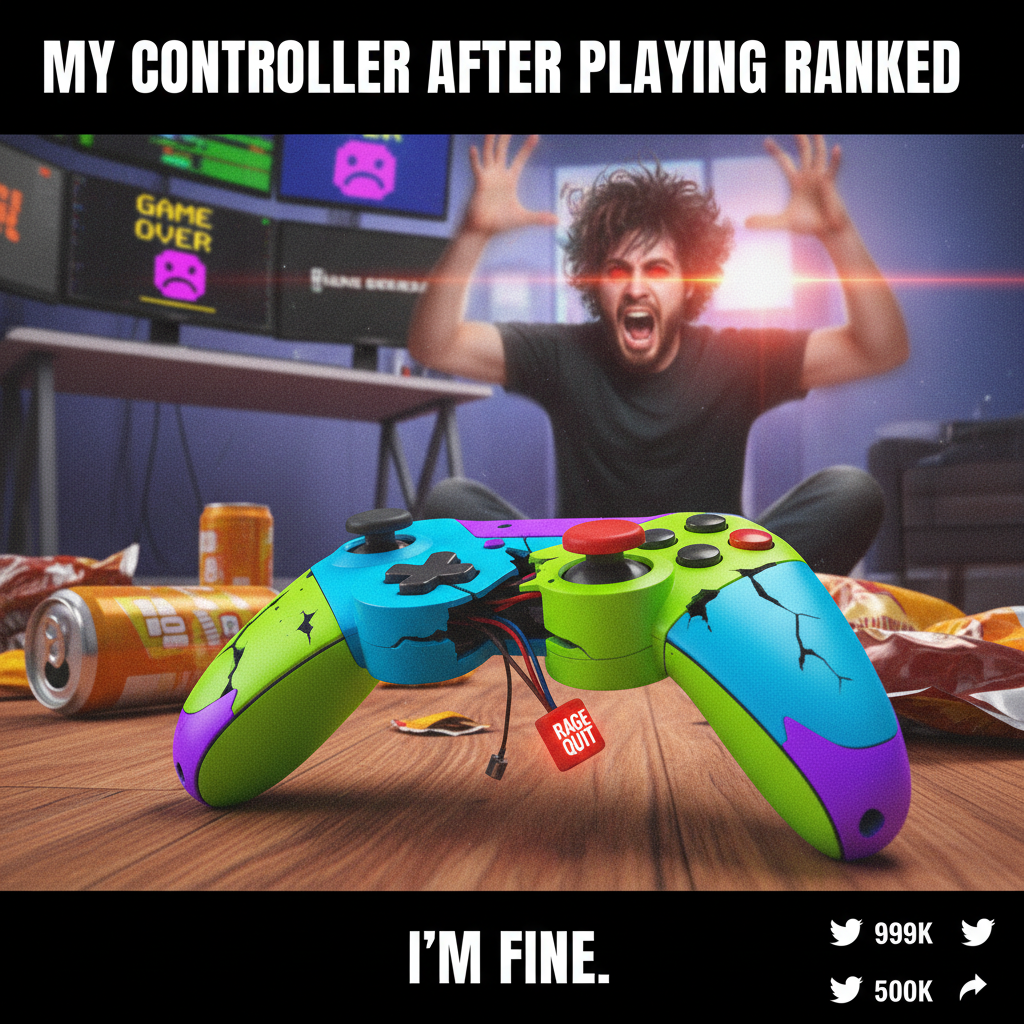 My controller just flew across the room. It's fine. I'm fine. We're all fine. #Gaming