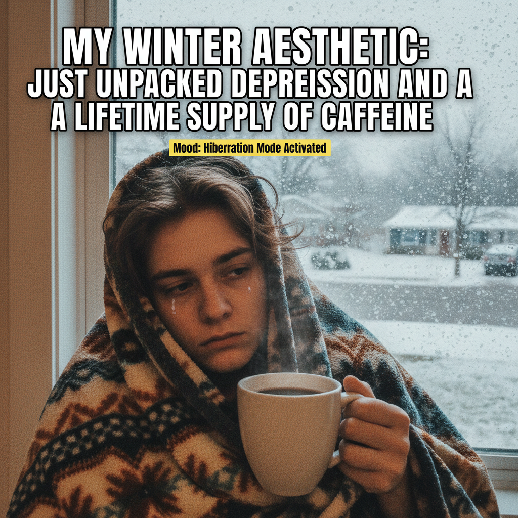 My brain during winter: 'Hibernate, you fool.' Me: 'But coffee.'
