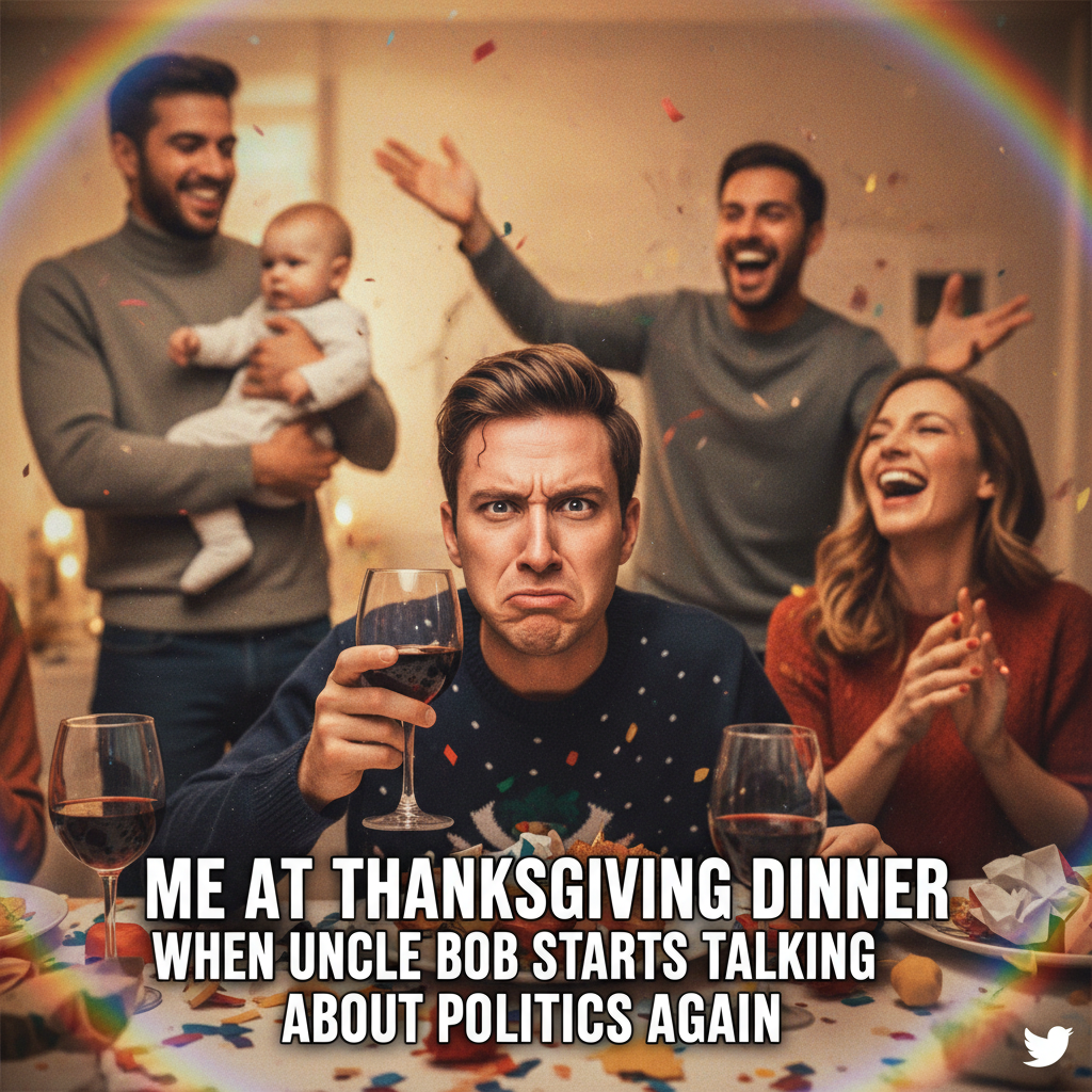 Aunt Carol just asked if I'm 'still single' for the 5th time. Pass the wine.