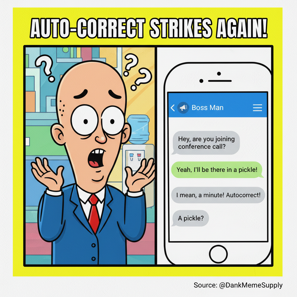 Autocorrect just changed 'I'm coming' to 'I'm COMPOSTING'. My boss is confused.