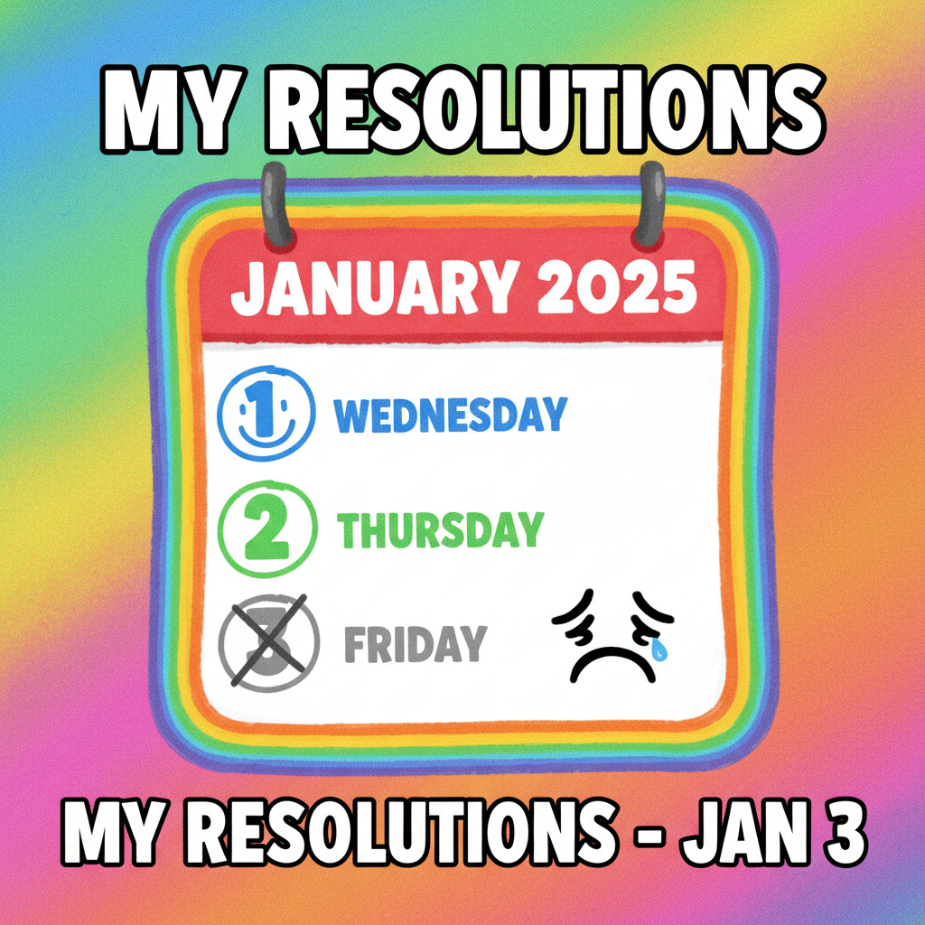 My New Year's resolution lasted until January 2nd. We tried.