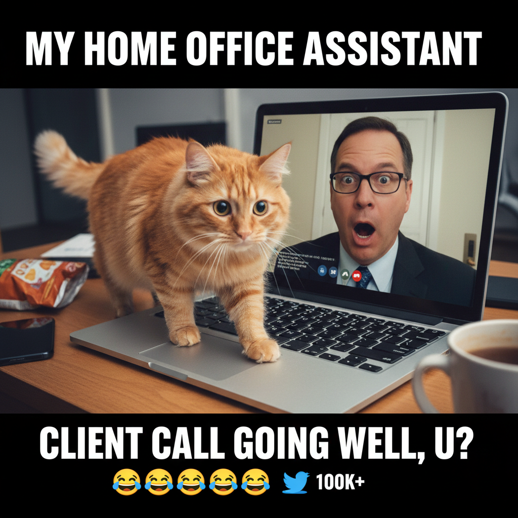 My cat just walked across my keyboard during a client Zoom call. Professionalism = 0.