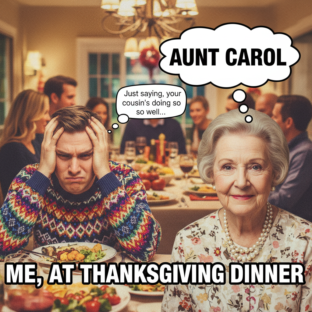 Aunt Carol asked when I'm getting married again. It's not even Thanksgiving yet.