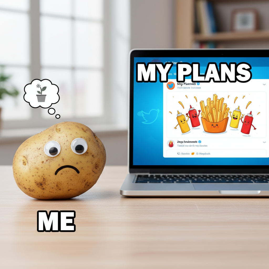 My Monday mood is currently a raw potato. Unpeeled, unseasoned, questioning everything.