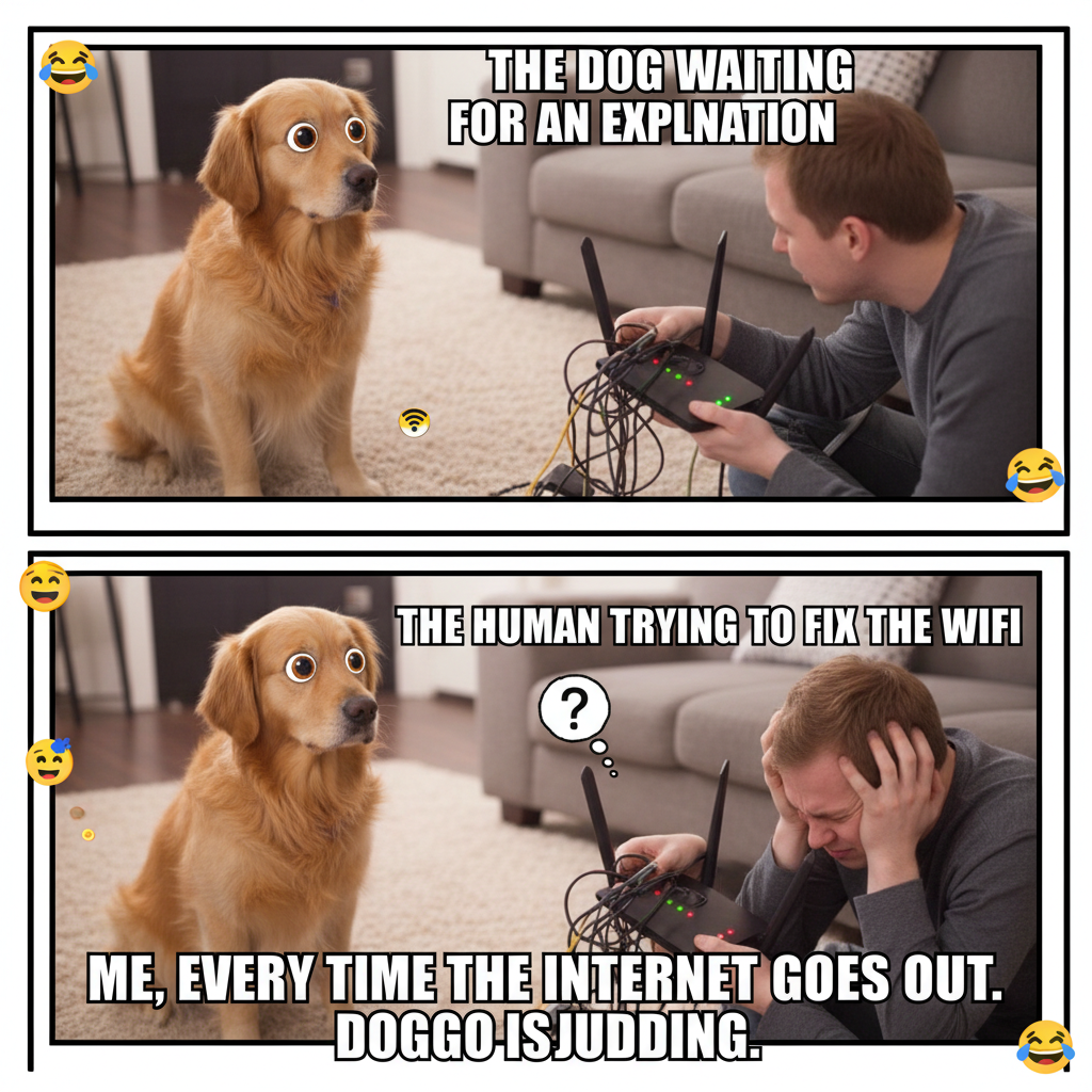 The WiFi went down. I think my dog just asked me for the password.