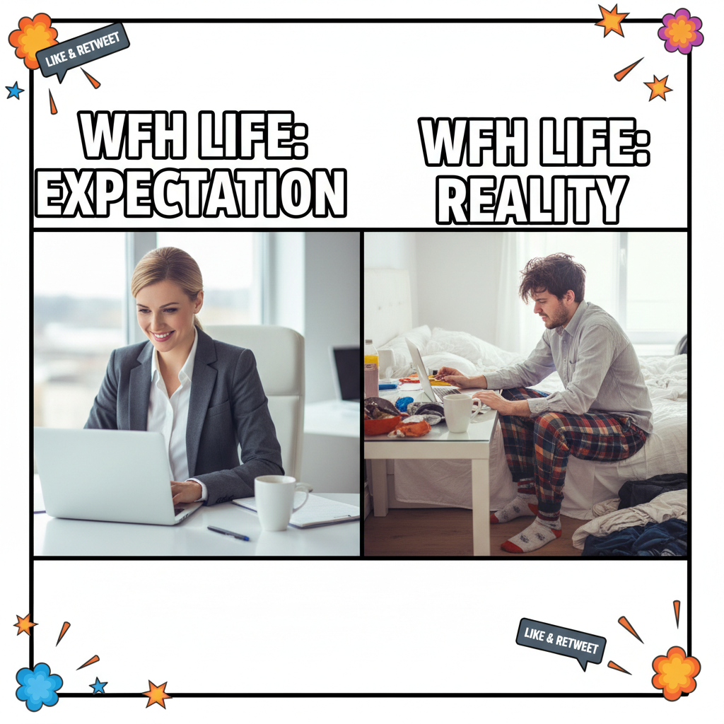 My 'work from home' outfit is 50% pajamas, 50% existential dread.