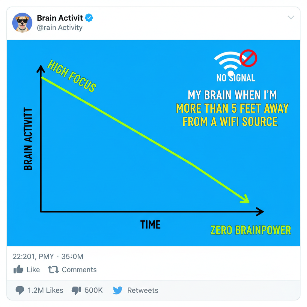My brain cells when the WiFi goes down for 0.5 seconds: 📉📉📉