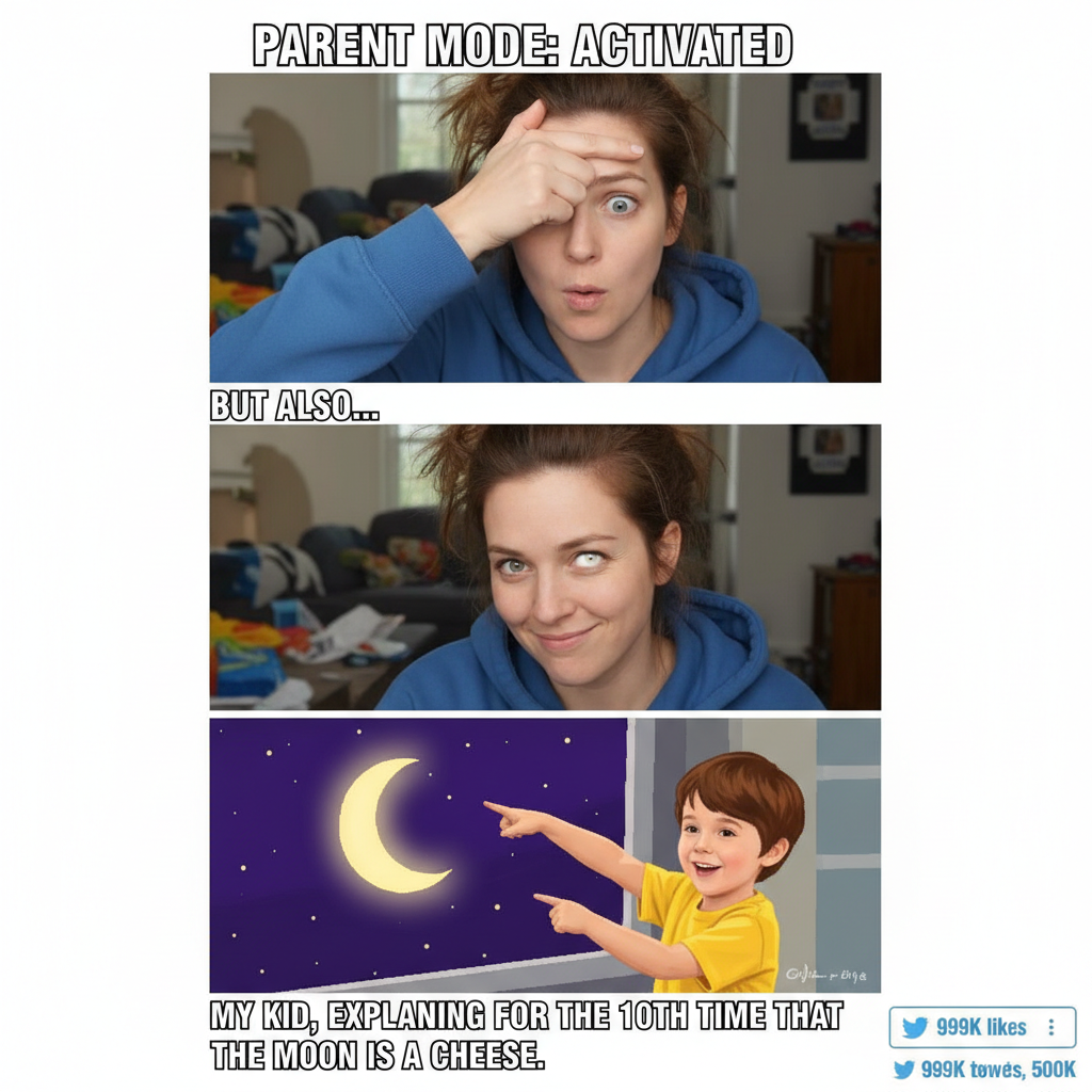 My kid just asked why the moon follows us. I said 'magic.' Nailed it.