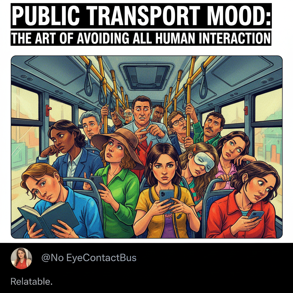 Public transport is just a social experiment on how long we can avoid eye contact.