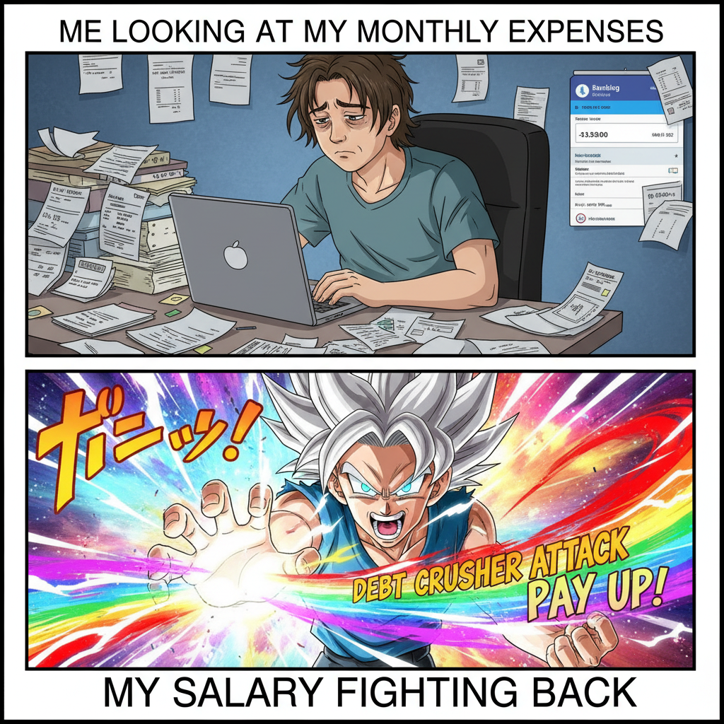 Me trying to adult vs. my brain screaming anime battle cries.