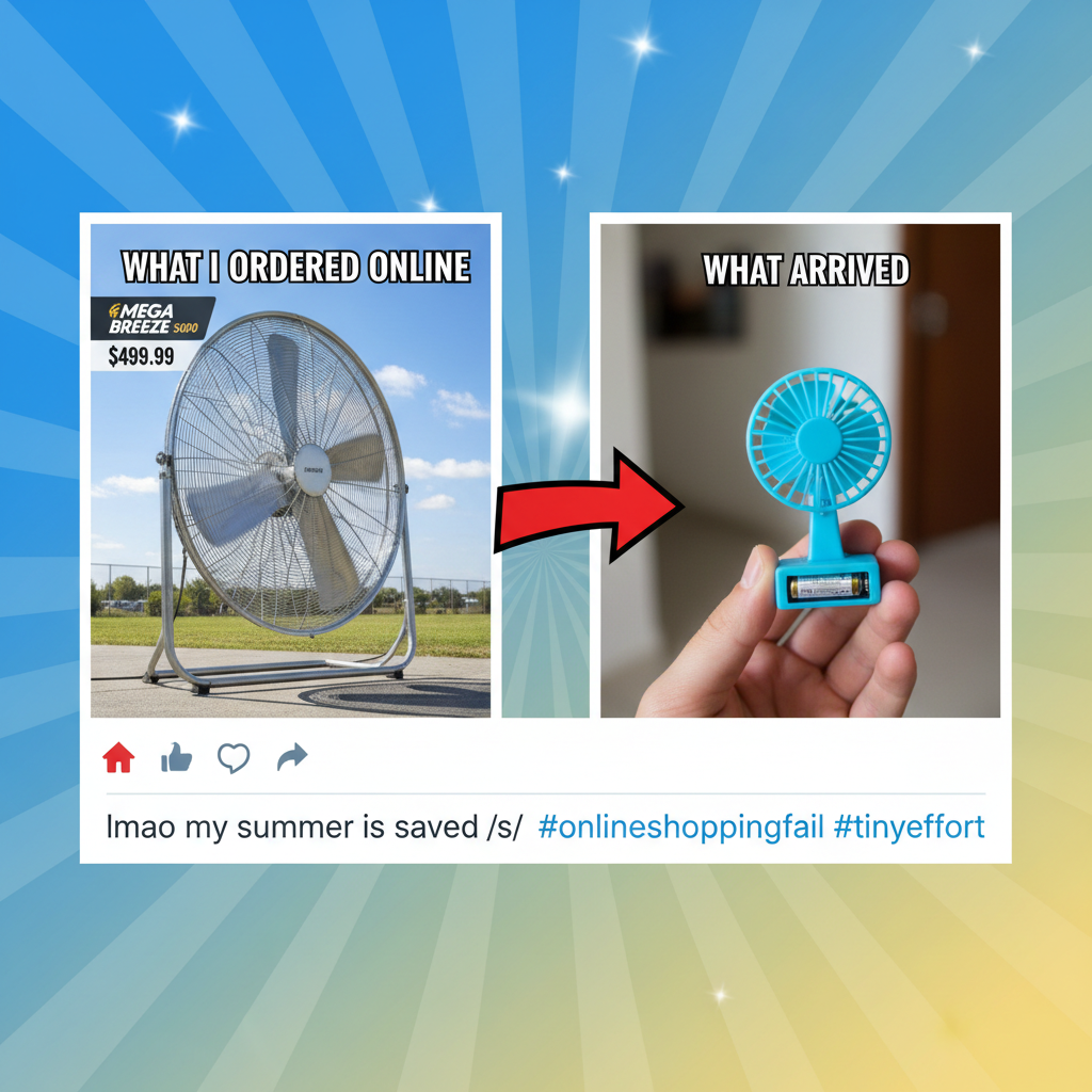 Ordered a 'mini' fan, got a fan for a dollhouse. My online shopping regrets are legendary.