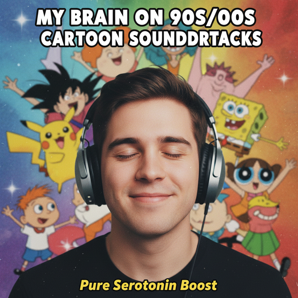 Hearing that one song from a childhood cartoon hits different now. Instant serotonin boost.