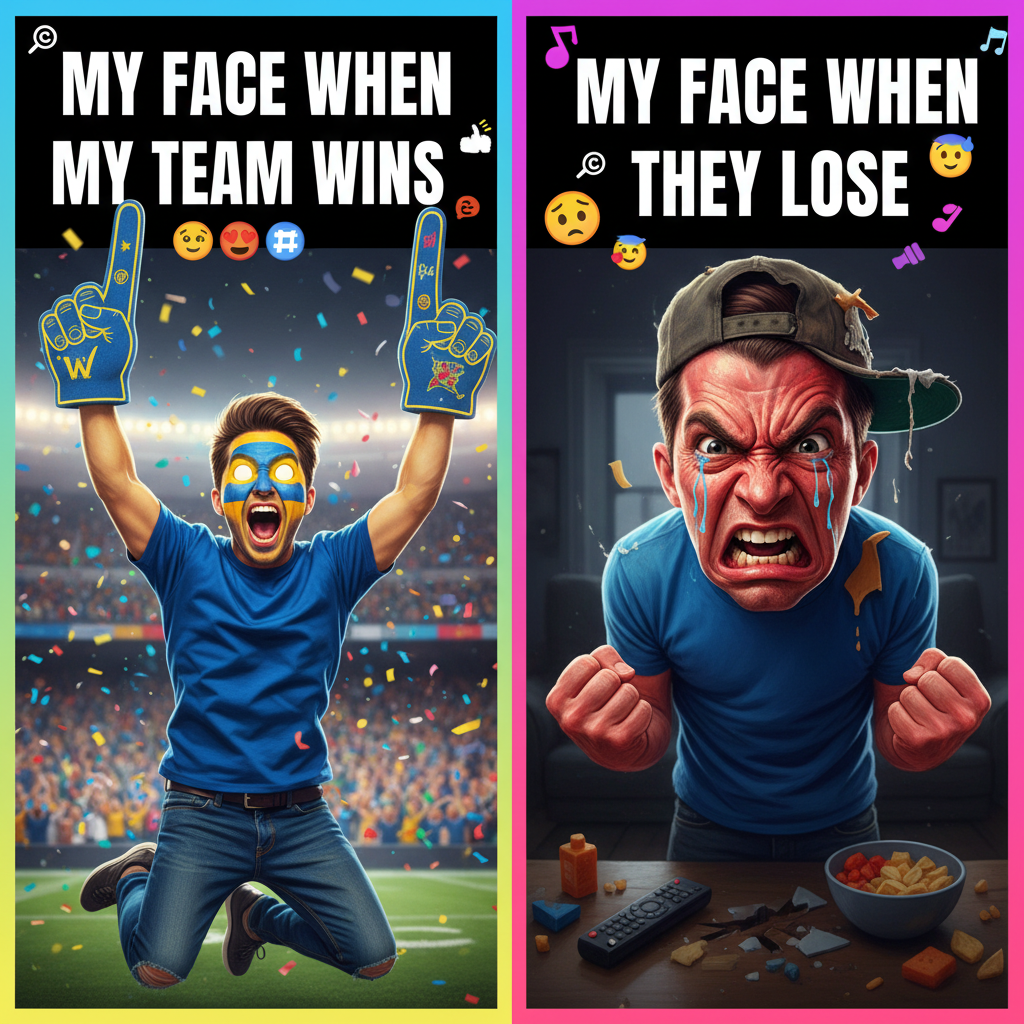 My team won. I'm getting a tattoo. My team lost. I'm burning the city down. #SportsFan