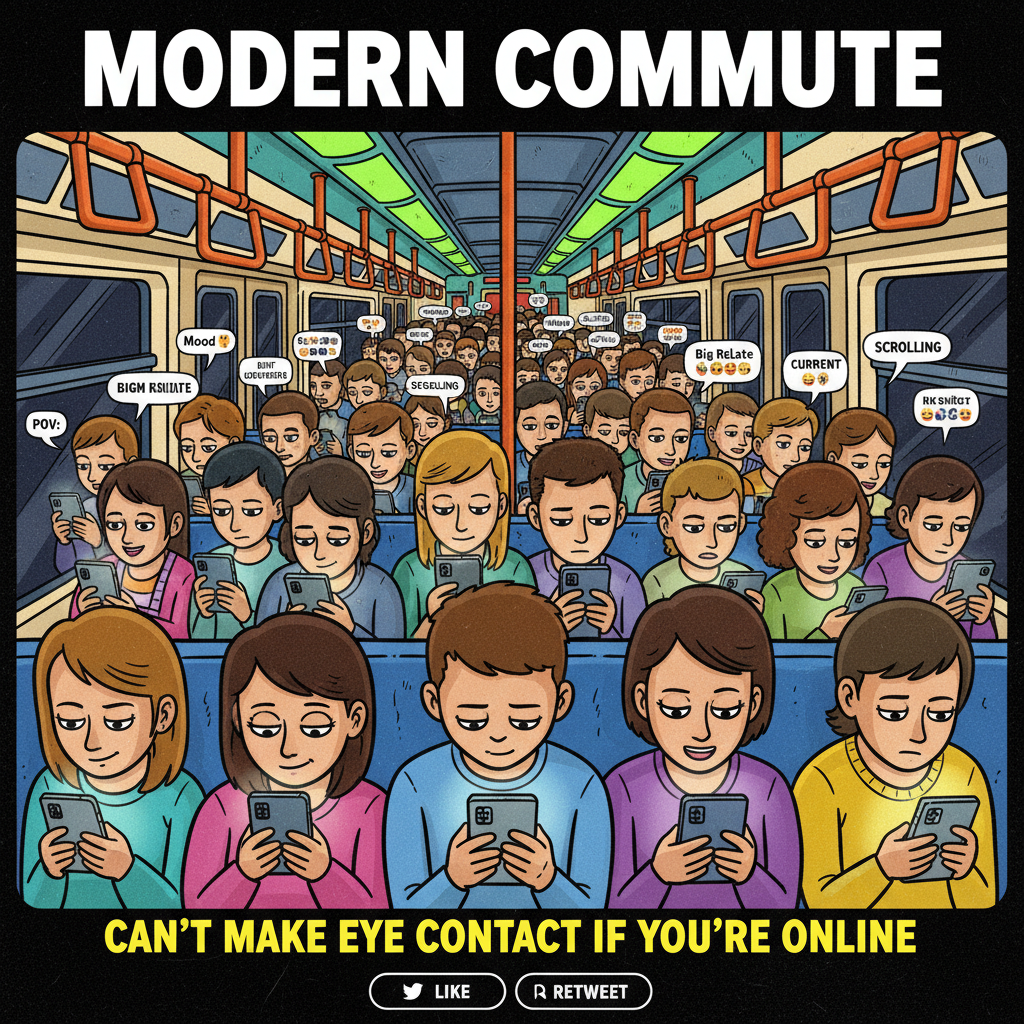 Public transport is just a social experiment on how long people can avoid eye contact.