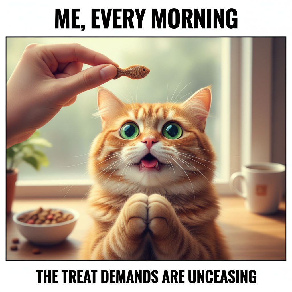 My pet thinks I'm a vending machine for cuddles and snacks. And they're not wrong.