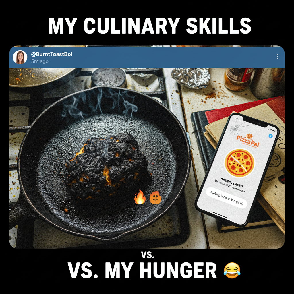 My 'easy' recipe turned into a charcoal briquette. Send pizza.