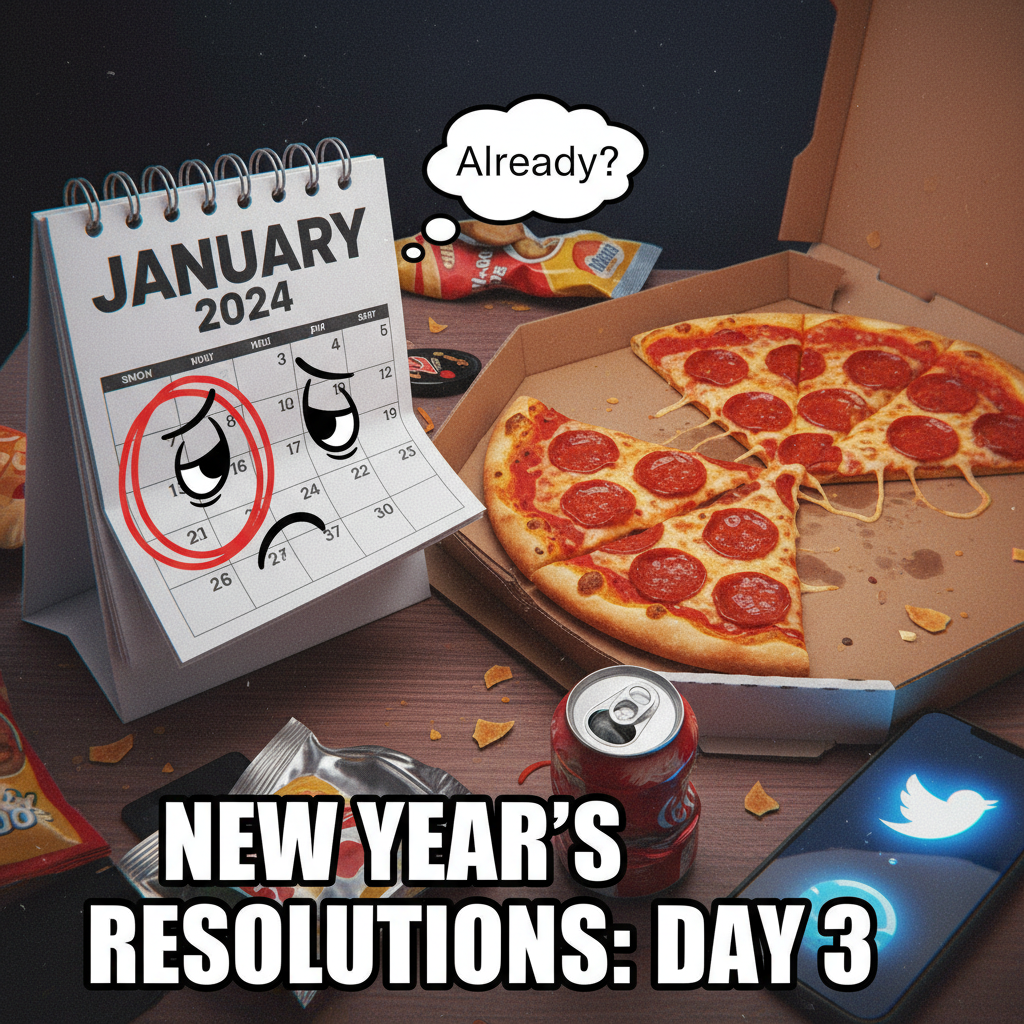 My New Year's resolution lasted 3 days. Guess I'll try again in 2025. #Relatable