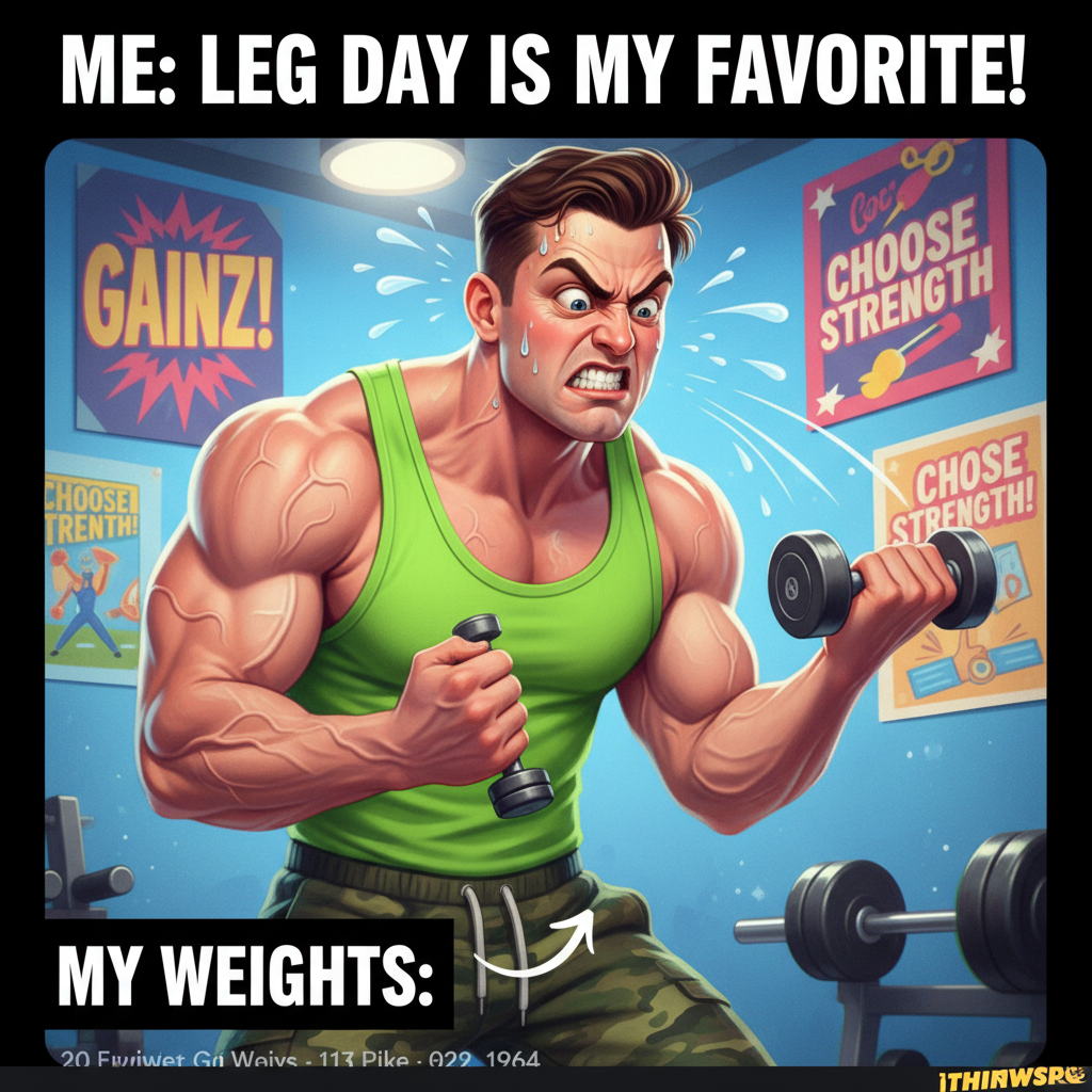 Me at the gym: *lifts 5lb dumbbell* My inner monologue: 'I AM A BEAST!'.