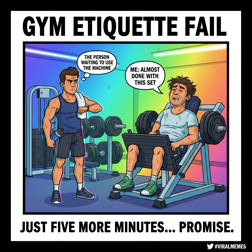 My 'gym buddy' just asked if I'm done with the machine. Sir, I'm resting. This IS my set.