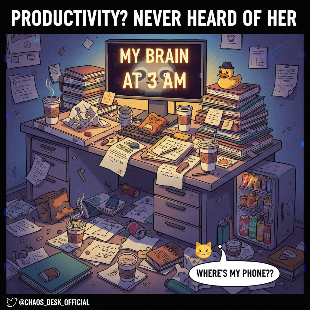 My New Year's Resolution was to be more organized. My desk currently looks like a tornado hit it.