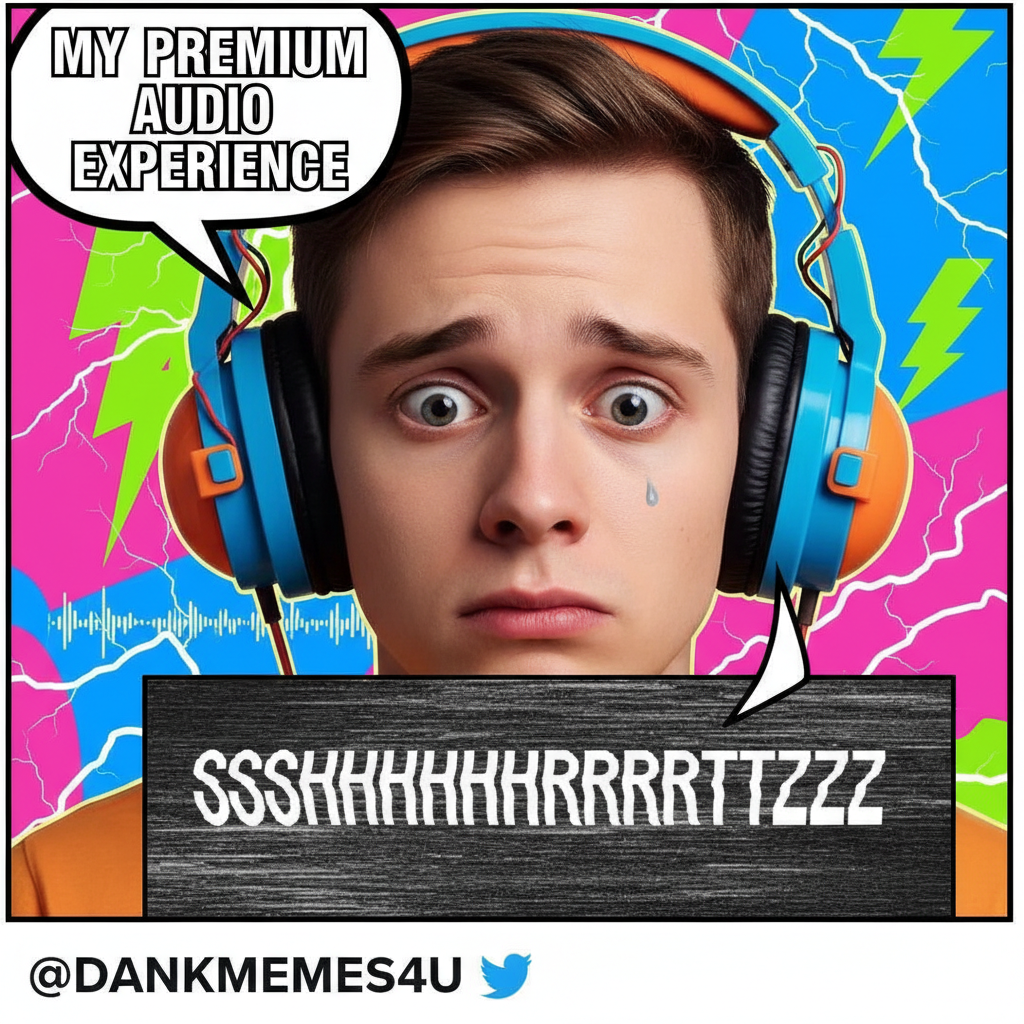 Bought 'noise-canceling' headphones online. They just make a static sound. My life is a scam.