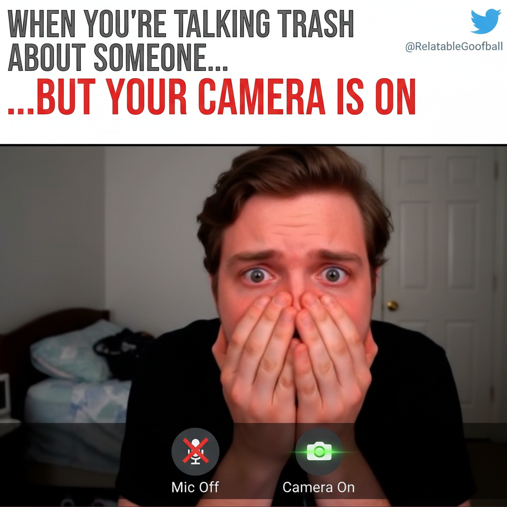 My mic was off the whole Zoom meeting. My camera was not. You do the math. #WFHLife