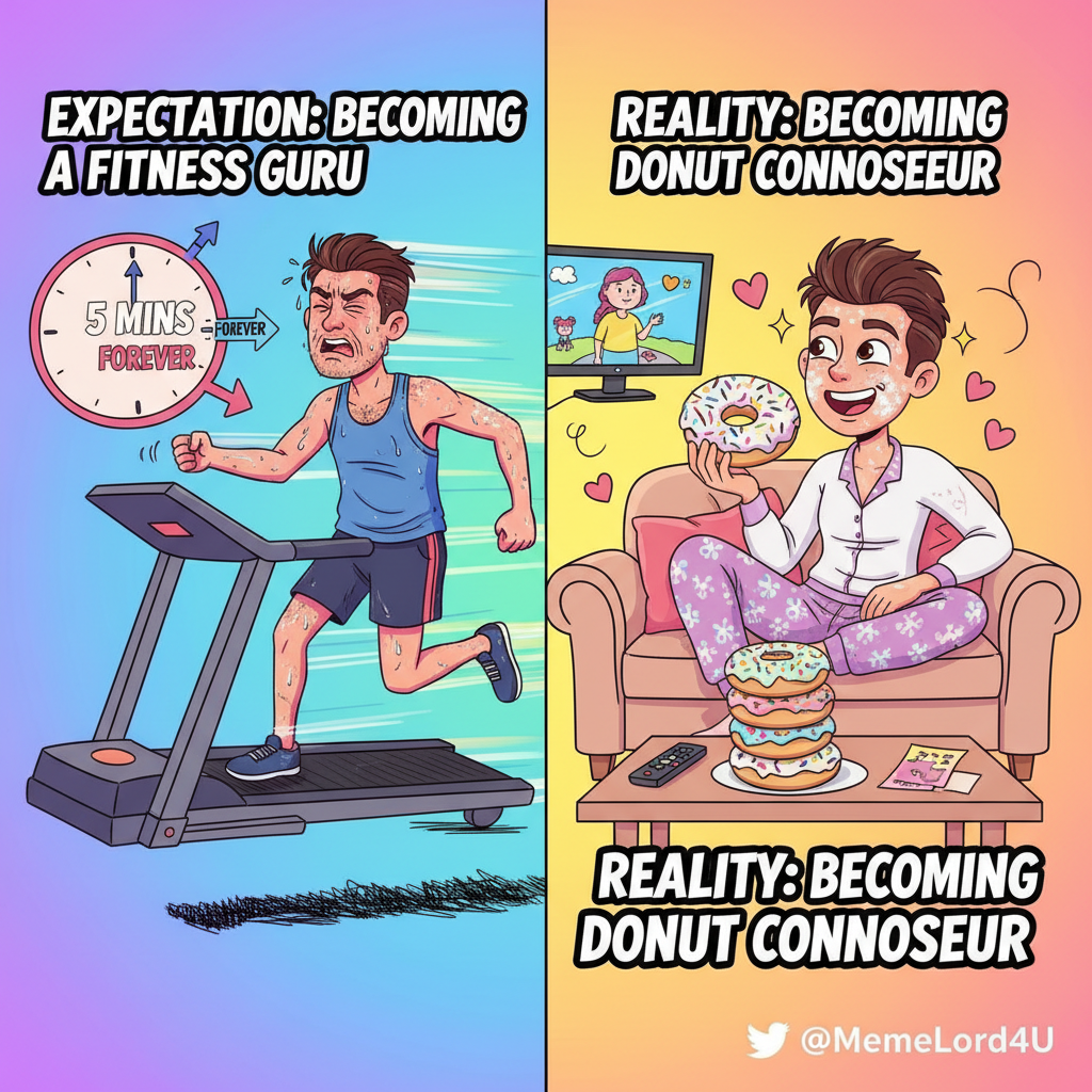 Me at the gym vs. me seeing a donut. Guess who wins. (It's not my personal trainer)