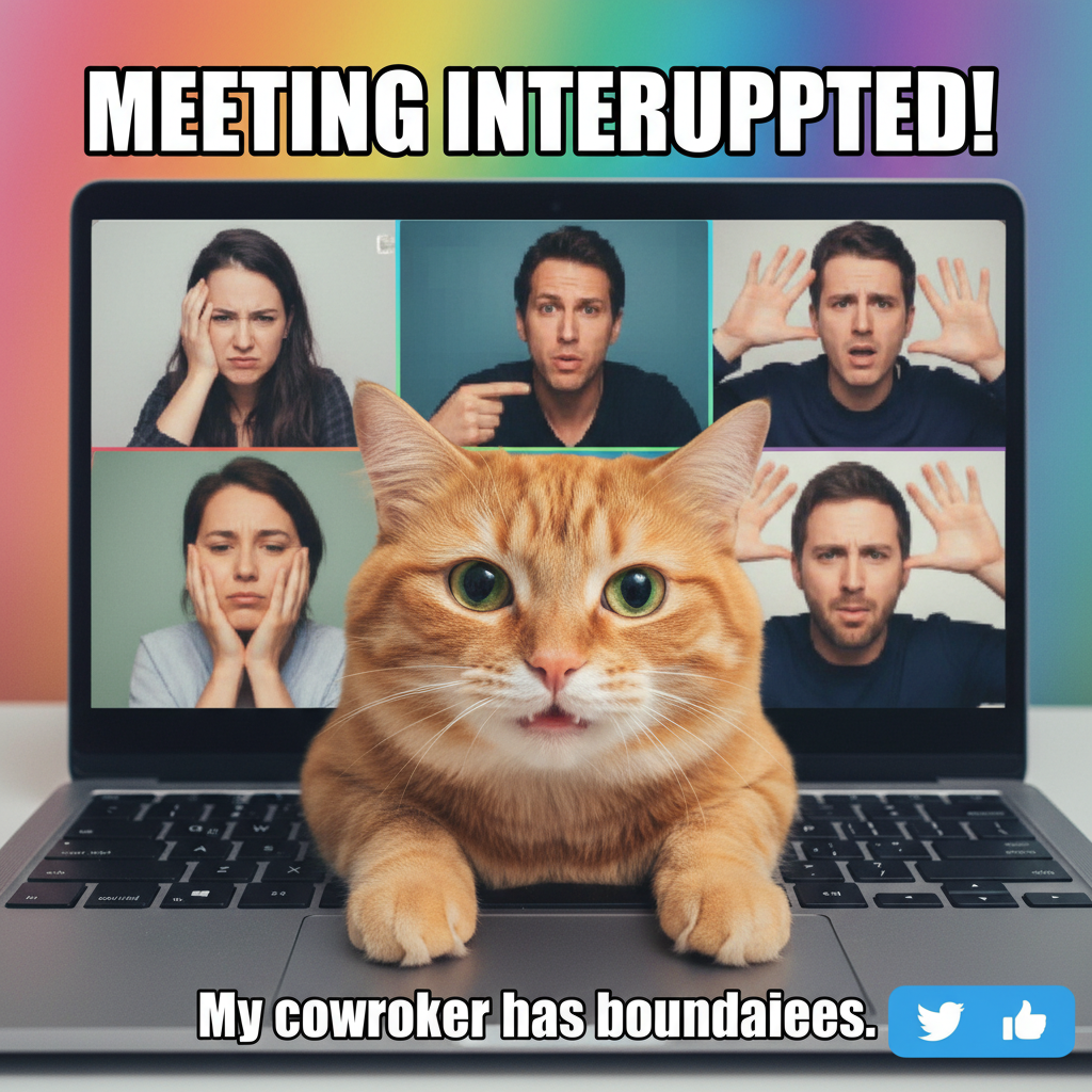 My coworkers think I'm a professional. My cat just walked across my keyboard mid-meeting.