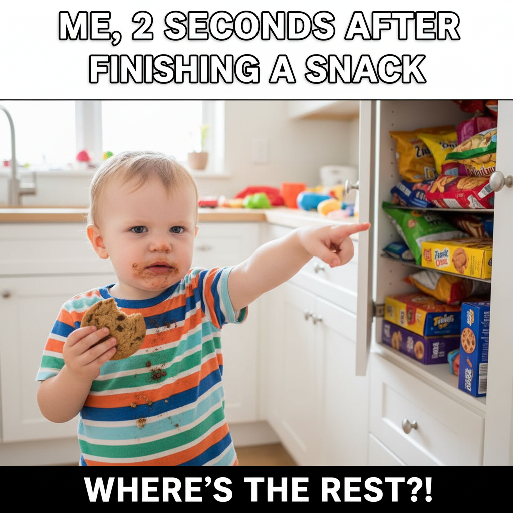 My toddler just asked for a snack *while eating a snack*. The audacity.