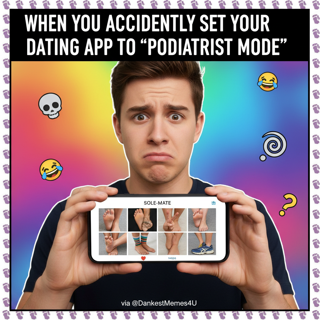 Matched with someone who only sends pictures of their feet. This is fine. I'm fine.