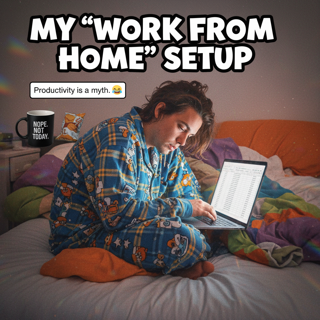 My WFH 'office' is just my bed with a laptop. Productivity levels? Questionable.
