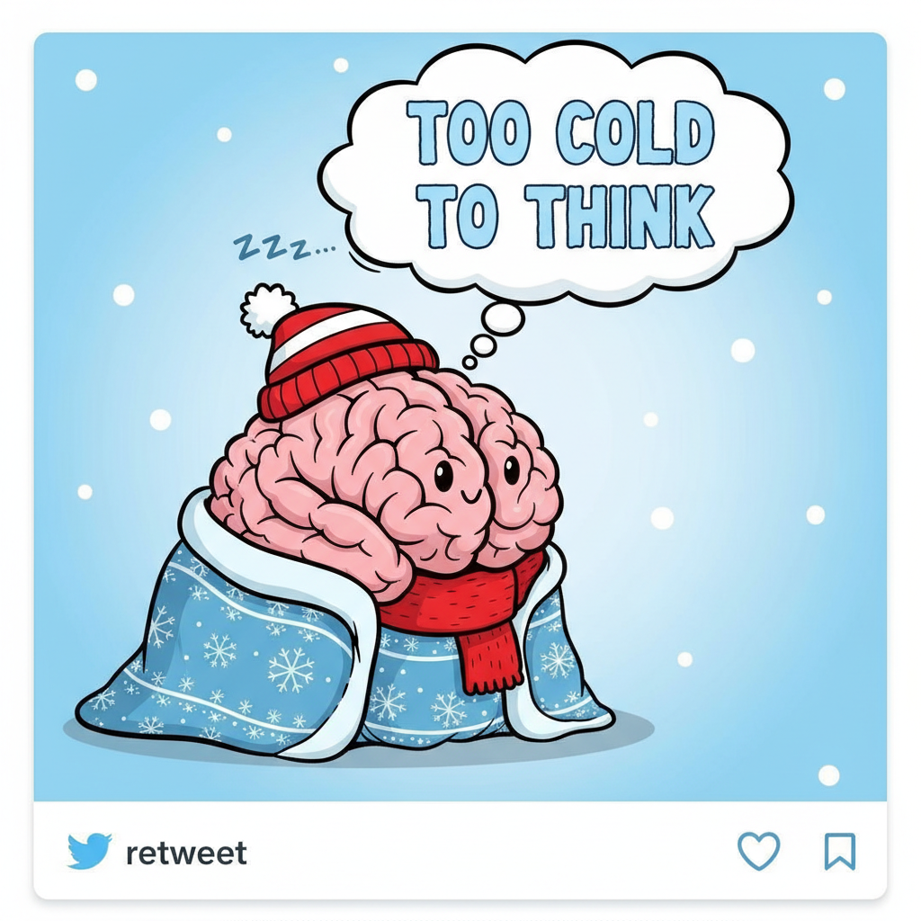 My brain cells during winter: 'Hibernate. No thoughts. Only blankets.'