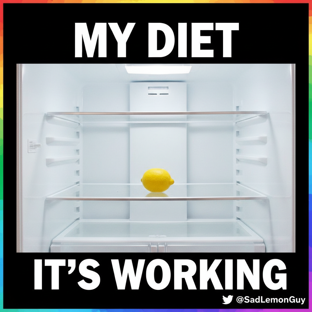 Just paid my bills and now my fridge is an aesthetic. Empty but chic.