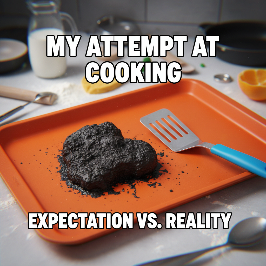 Attempted to bake a cake. Now I have a charcoal briquette that smells like regret.