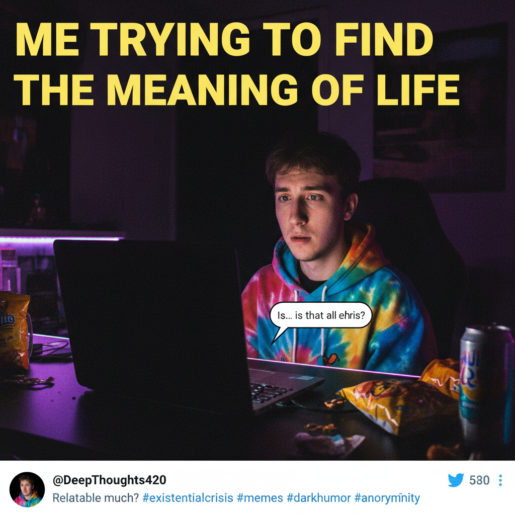 The wifi went down. I've been staring at my reflection in the blank screen for 30 minutes. Who am I?