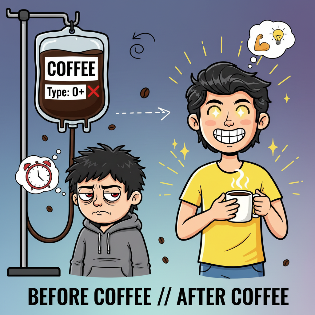 My blood type is coffee. My personality is 'haven't had my coffee yet.'